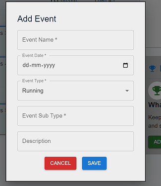 Add Event Window